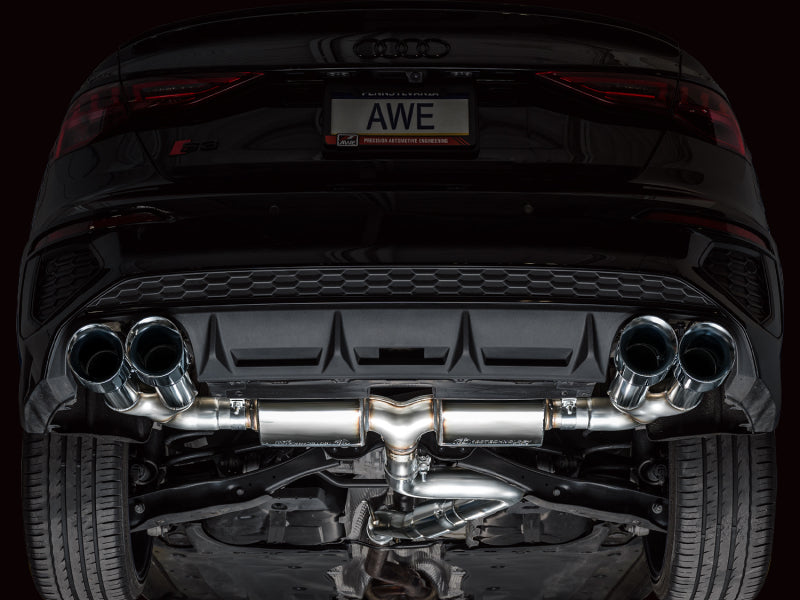 AWE Tuning 3015-42897 AWE 22-24 Audi 8Y S3 Touring Edition Exhaust - Chrome Silver Tips