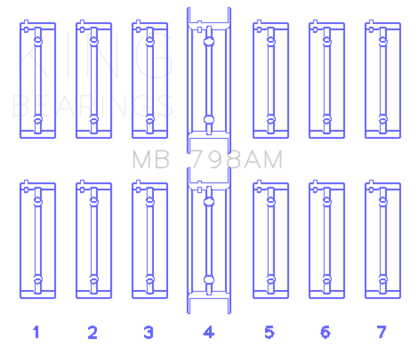 King Engine Bearings MB798AM BMW M20B20-23-25-27/M50B25/M52B20-25-28 Main Bearing Set - Size STD