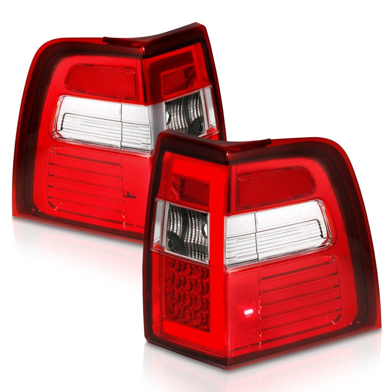 ANZO 311410 07-17 For Expedition LED Taillights w/ Light Bar Chrome Housing Red/Clear Lens