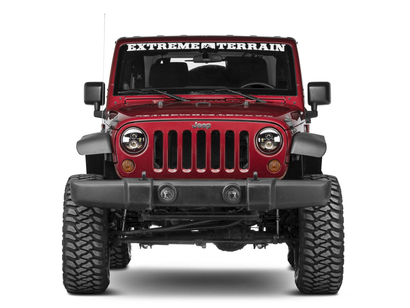 Raxiom J108042 97-18 Jeep Wrangler TJ/JK Axial Series LED Daymaker Headlights- Black Housing (Clear Lens)