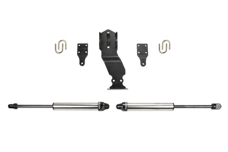 Fabtech FTS22313 19-20 Ford F450/F550 4WD Dual Steering Stabilizer System w/DL 2.25 Shocks