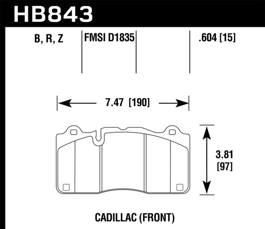 Hawk Performance HB843U.604 Hawk 2016 Cadillac CTS DTC-70 Front Race Brake Pads