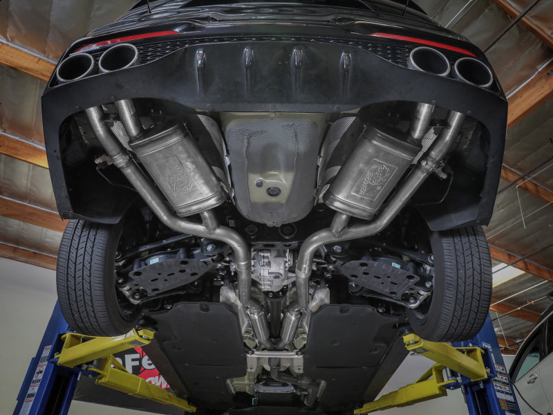 aFe 49-37034 Gemini XV 3in to Dual 2-1/2in 304 SS Cat-Back Exhaust w/ Cut-Out 18-21 Kia Stinger L4-2.0L (t)