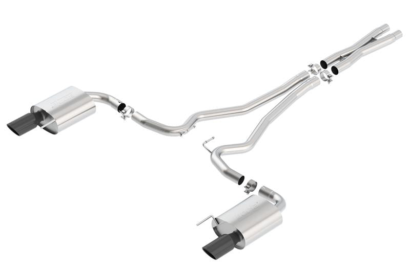 Borla 140590BC S-Type Cat-Back 15-17 Ford Mustang GT 5.0L V8 MT/AT 2.5in pipe 4in tip (Black Chrome)