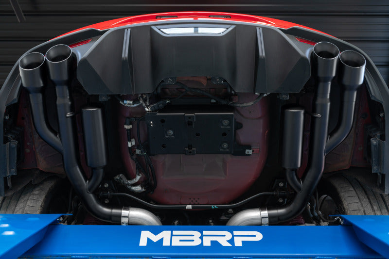 MBRP S7207BLK 18-19 Ford Mustang GT 5.0 3in Cat Back Quad Tip Race Version - Black
