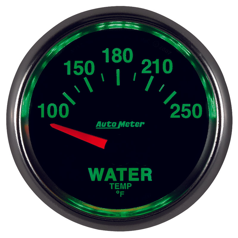 AutoMeter 3837 Autometer GS 52mm 100-250 Deg F Short Sweep Electronic Water Temperature Gauge