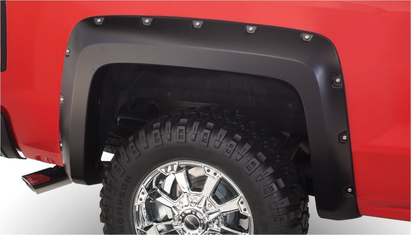 Bushwacker 40120-02 14-18 Chevy Silverado 1500 Fleetside Pocket Style Flares 2pc 69.3in Bed - Black