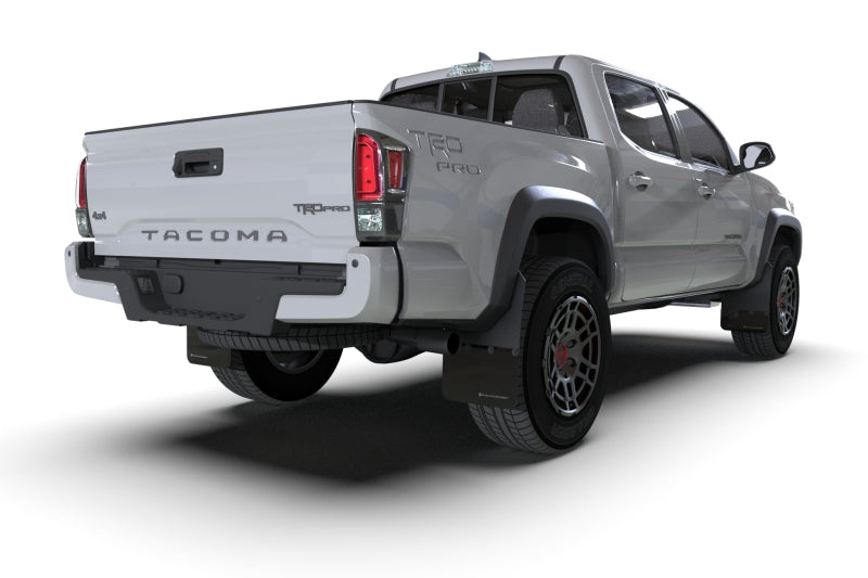 Rally Armor MF94-BLK-MBK 16-23 Toyota Tacoma Gen 3 Black Mud Flap w/Metallic Black Logo