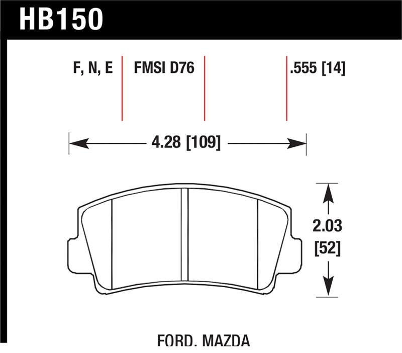 Hawk Performance HB150F.555 Hawk HPS Street Brake Pads