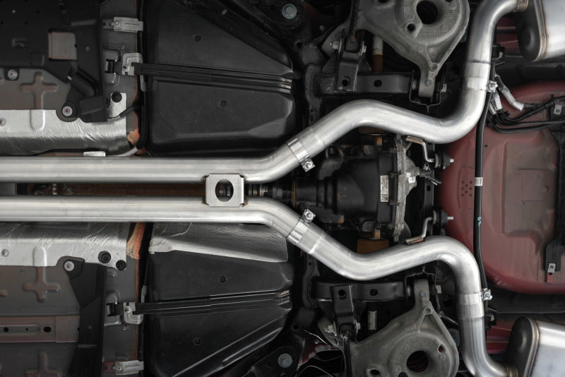MBRP S72093CF 18-20 Ford Mustang GT 5.0 w/ Quad Tip Active Exhaust Cat Back Split Rear T304 w/ Carb Fib Tips