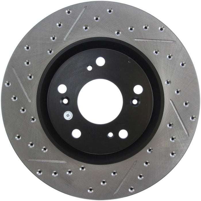 Stoptech 127.40057R StopTech 02-06 Acura RSX Type S / 06-09 Honda Civic Si Slotted & Drilled Right Front Rotor