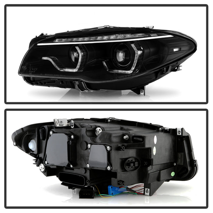 SPYDER 5088208 Spyder BMW 5 Series F10 11-13 Xenon/HID AFS Projector Headlights - Black PRO-YD-BMWF10HIDAFS-SEQ-BK