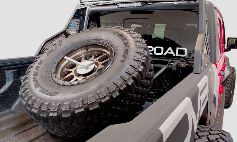 DV8 Offroad TCGL-01 2019+ Jeep Gladiator In-Bed Adjustable Tire Carrier