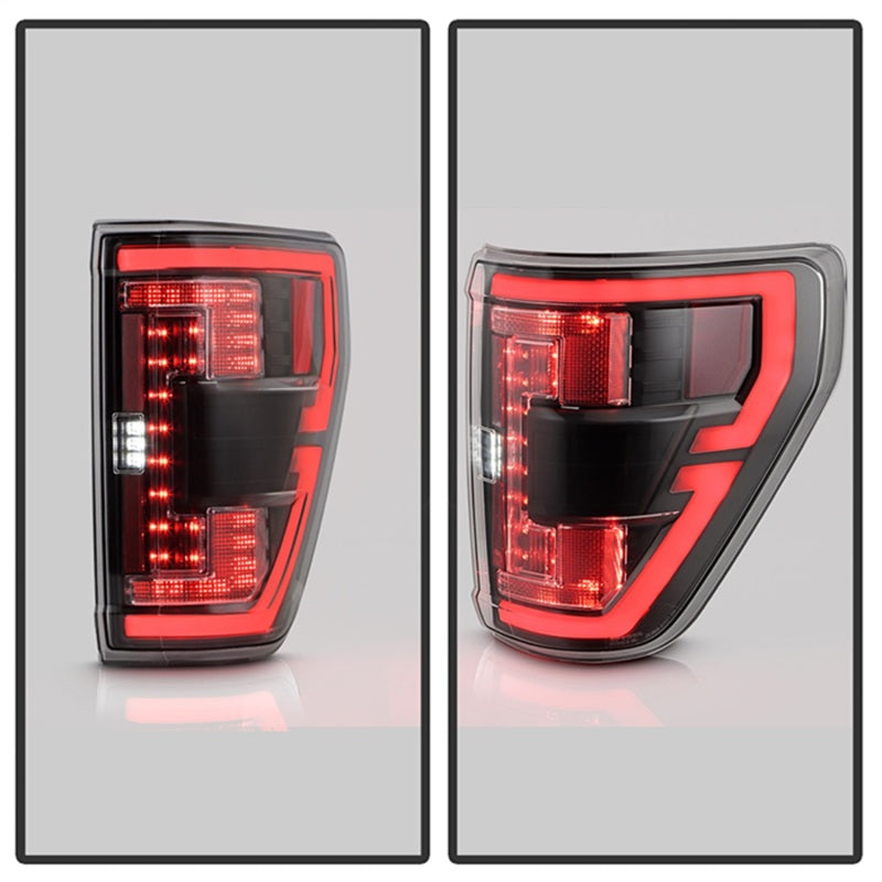 Spyder 21-23 Ford F150 (Halogen w/ Blind Spot) Full LED Tail Lights - Black (ALT-YD-FF15021HALBS-BK)