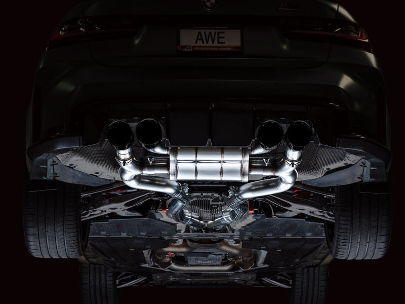 AWE Tuning 3025-42480 AWE SwitchPath Catback Exhaust for BMW G8X M3/M4 - Diamond Black Tips