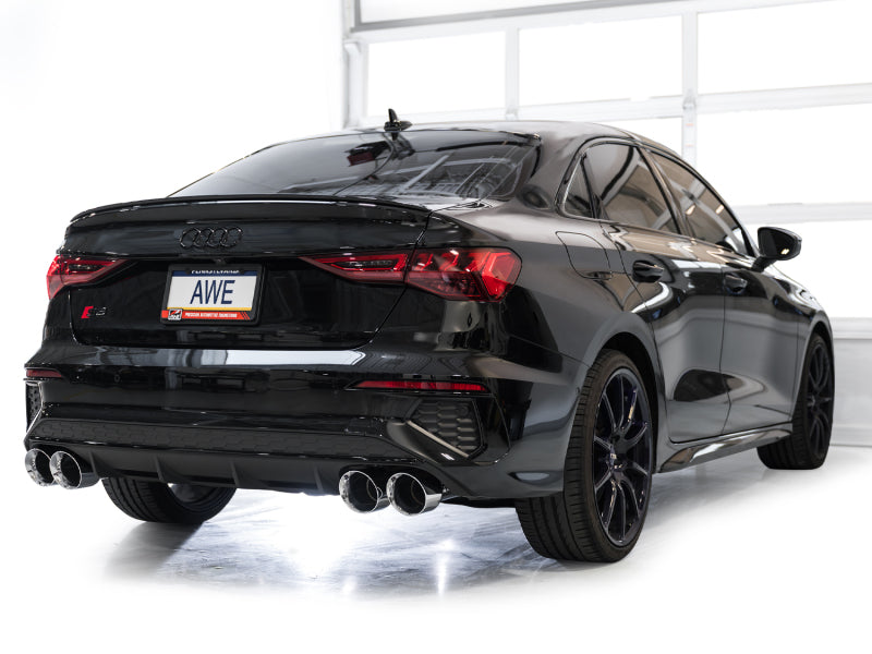 AWE Tuning 3015-42897 AWE 22-24 Audi 8Y S3 Touring Edition Exhaust - Chrome Silver Tips