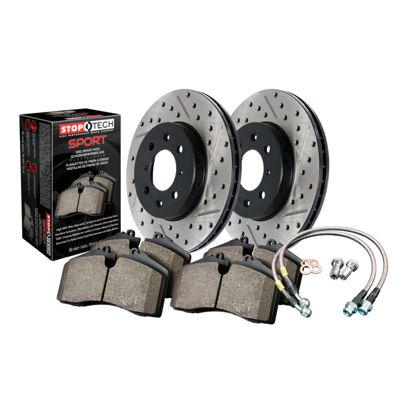 Stoptech 978.40016R Sport Axle Pack, Drilled & Slotted, Rear