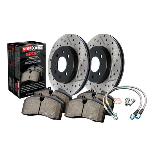 Stoptech 978.40016R Sport Axle Pack, Drilled & Slotted, Rear