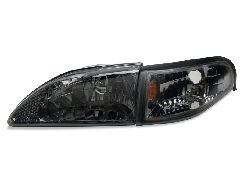 Raxiom 49050 94-98 Mustang Axial Series Cobra Style Headlights- Black Housing (Clear Lens)