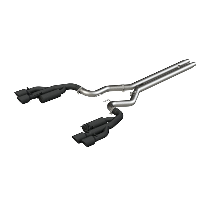 MBRP S7207BLK 18-19 Ford Mustang GT 5.0 3in Cat Back Quad Tip Race Version - Black