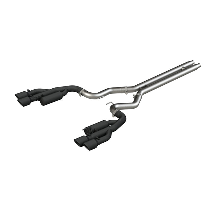 MBRP S7207BLK 18-19 Ford Mustang GT 5.0 3in Cat Back Quad Tip Race Version - Black