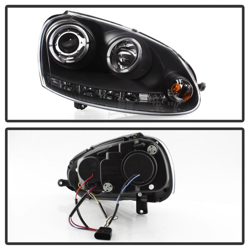 SPYDER 5012098 Spyder Volkswagen GTI 06-09/Jetta 06-09 Halogen Model Only - LED Halo DRL Black PRO-YD-VG06-HL-BK
