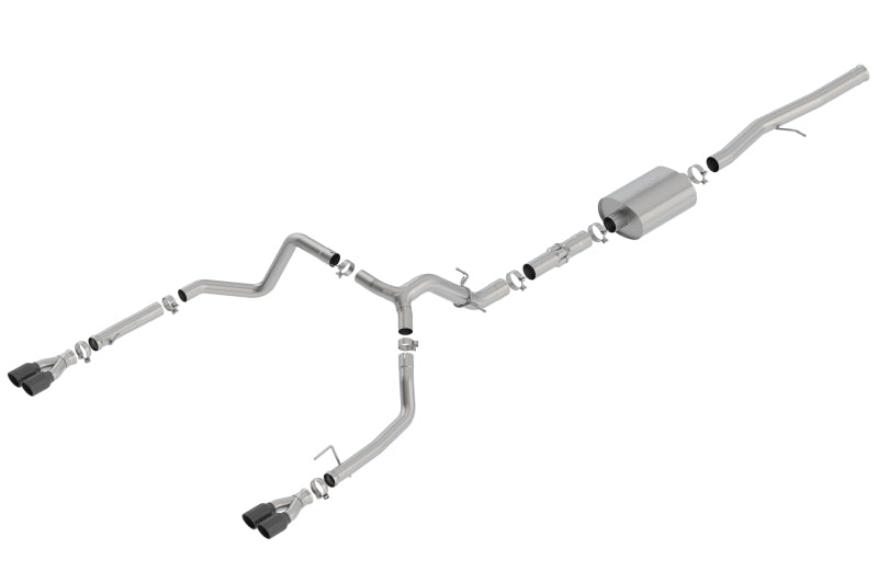 Borla 140776BC 19 Chevrolet Silverado/GMC Sierra 1500 6.2L SS ATAK Catback Exhaust - Black Chrome Tips