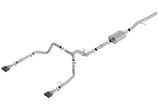 Borla 140776BC 19 Chevrolet Silverado/GMC Sierra 1500 6.2L SS ATAK Catback Exhaust - Black Chrome Tips