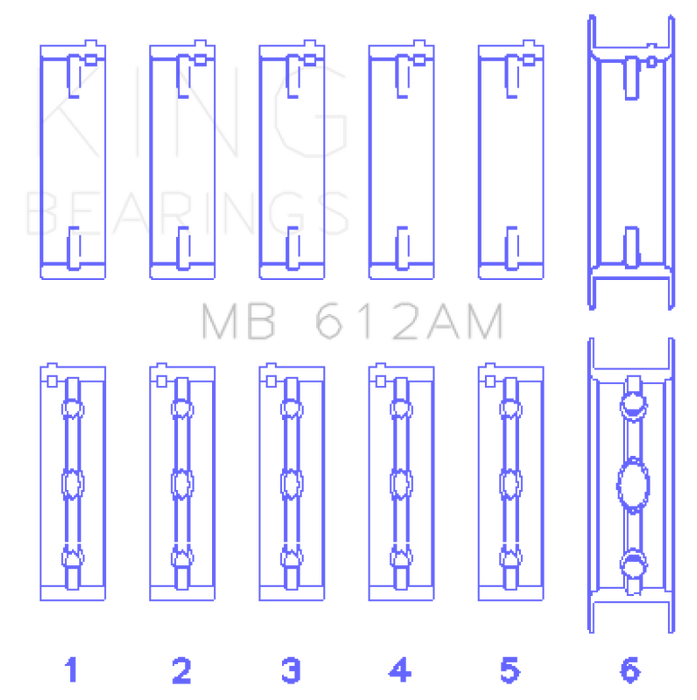 King Engine Bearings MB612AM Volvo 520/B5252 Main Bearing Set - Size STD