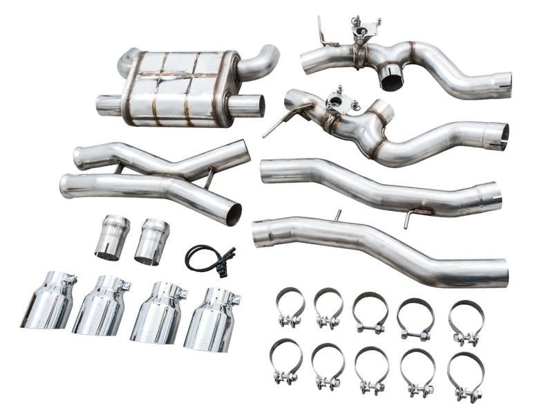 AWE Tuning 3025-43480 AWE SwitchPath Catback Exhaust for BMW G8X M3/M4 - Chrome Silver Tips