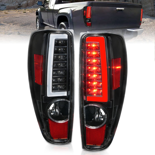 ANZO 311382 2004-2012 Chevrolet Colorado/ GMC Canyon LED Tail Lights w/ Light Bar Black Housing
