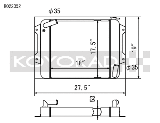 Koyo R022352 70-78 Datsun 240/260/280Z (MT) Radiator