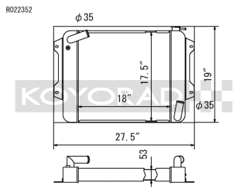 Koyo R022352 70-78 Datsun 240/260/280Z (MT) Radiator