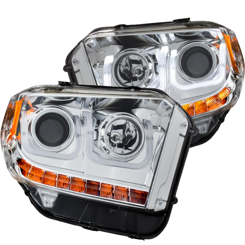 ANZO 111319 2014-2016 Toyota Tundra Projector Headlights w/ U-Bar Chrome
