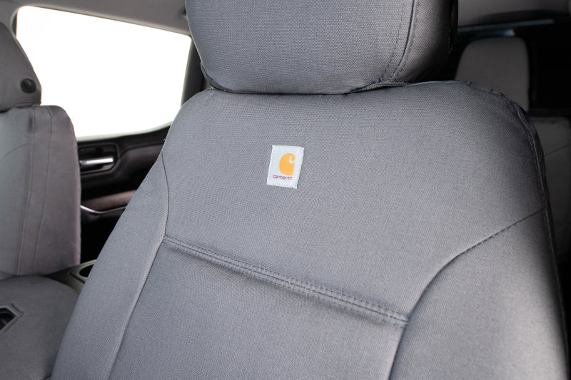 Covercraft GTC4138CAGY 19-24 Chevrolet Silverado Carhartt PrecisionFit Custom Second Row Seat Covers - Gravel
