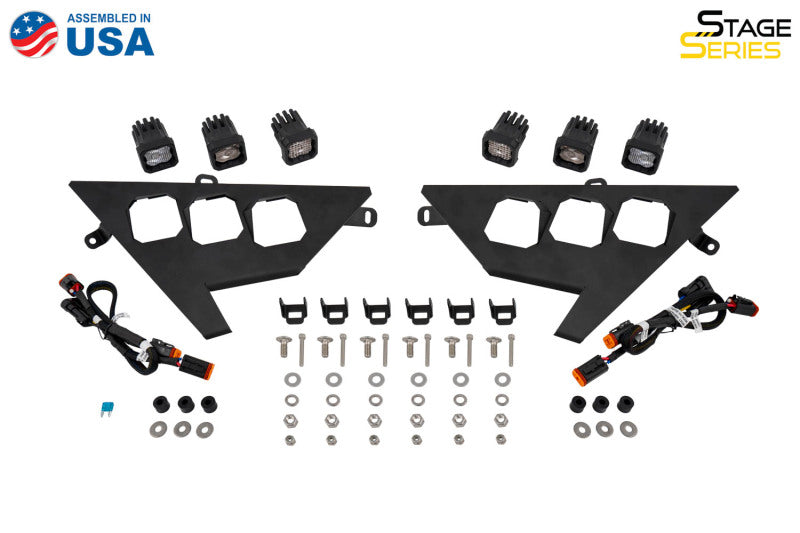 Diode Dynamics DD7645 20-Present Polaris RZR C1 Headlamp Kit Sport - White ABL (Pair)