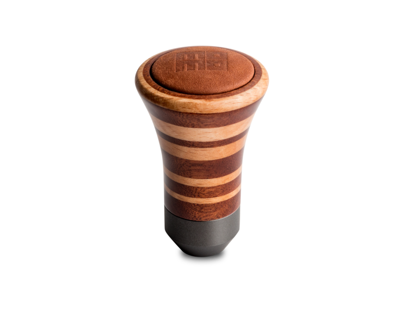 MOMO TROMAG Momo Trofeo Heritage Shift Knob - Tall Wood, Layered Mahogany and Beechwood, Leather Insert Top