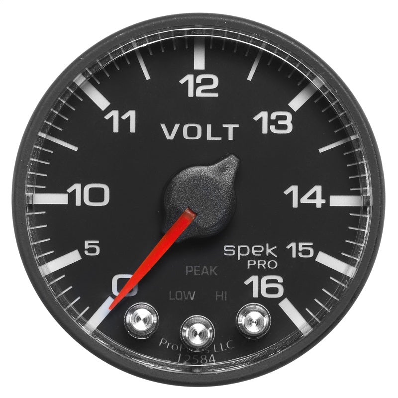 Autometer ATMP344328 Spek-Pro 2-1/6 Gauge Voltmeter w/Peak Mem.