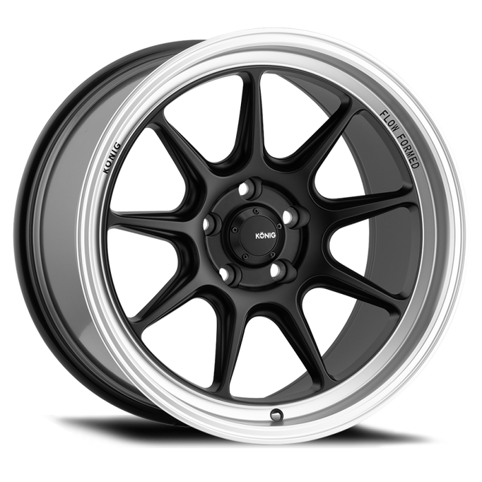 Konig CT75100355 Countergram 15x7.5 4x100 ET35 Matte Black / Matte Machined Lip