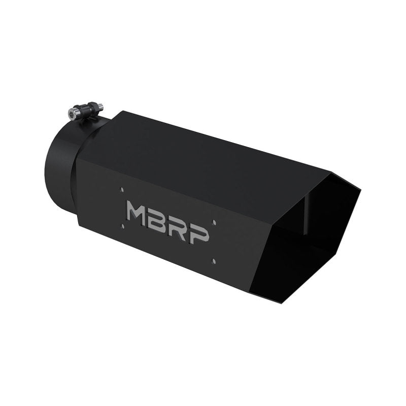 MBRP T5166BLK Universal Hex Tip 5in Inlet 16in Length w/ Logo - Black Coated