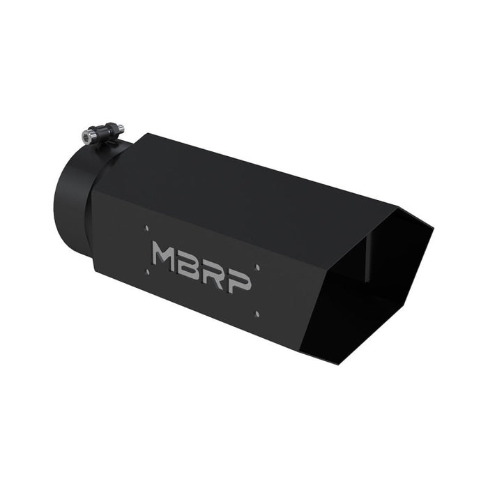 MBRP T5166BLK Universal Hex Tip 5in Inlet 16in Length w/ Logo - Black Coated