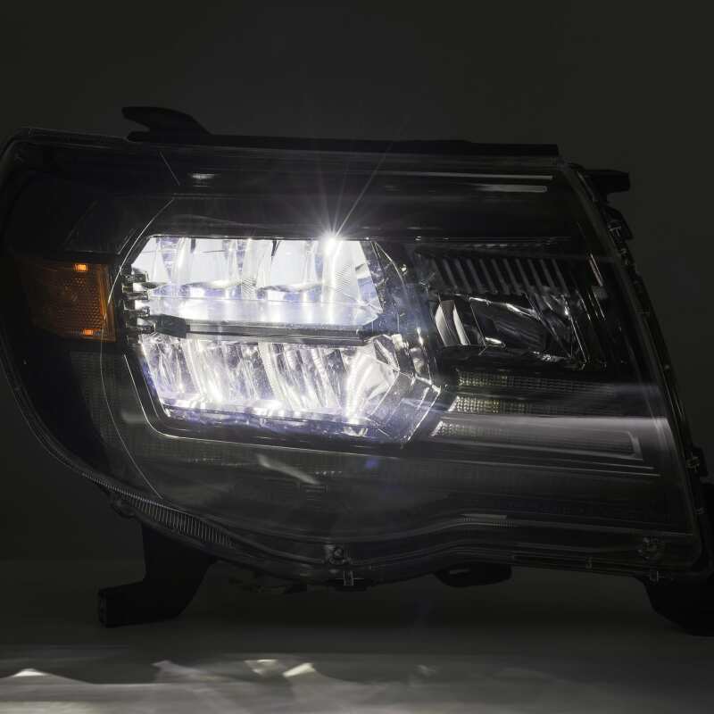 AlphaRex 880733 05-11 Toyota Tacoma LUXX Crystal Headlights Plank Style Alpha Black w/Activation Light/DRL