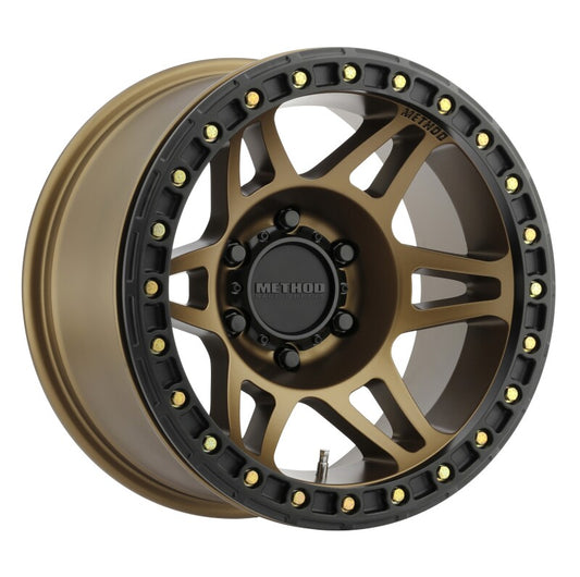 Method Wheels MR10679050944B Method MR106 Beadlock 17x9 -44mm Offset 5x5 71.5mm CB Method Bronze w/BH-H24125 Wheel