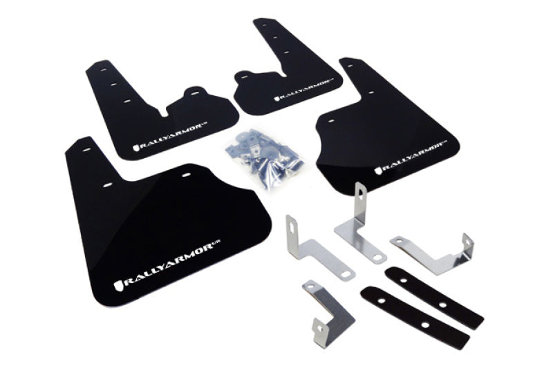 Rally Armor MF22-UR-BLK/WH 12-16 Subaru Impreza 4D/5D Black UR Mud Flap w/White Logo