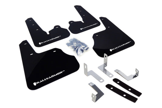 Rally Armor MF22-UR-BLK/WH 12-16 Subaru Impreza 4D/5D Black UR Mud Flap w/White Logo