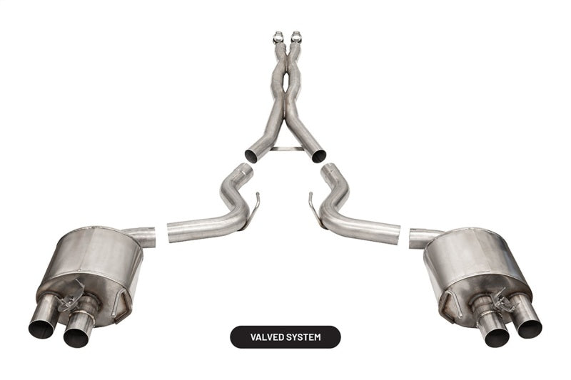 CORSA Performance 21096 Corsa 2015-2020 Ford Mustang GT350/R 5.2L V8 Dual Rear Cat-Back- Stainless Dual Rear Exit