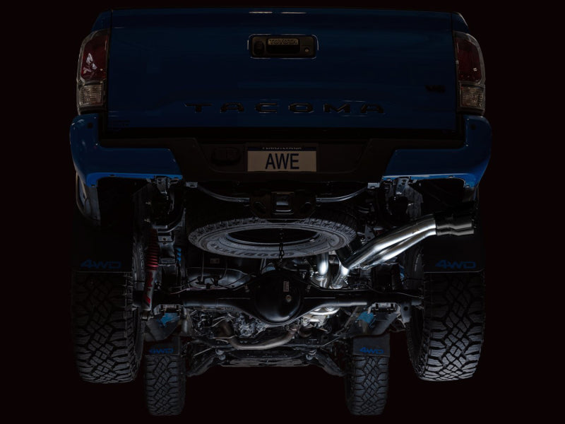AWE Tuning 3015-33826 AWE 16-22 Toyota Tacoma 0FG Catback Exhaust w/ BashGuard - Dual Diamond Black Tips
