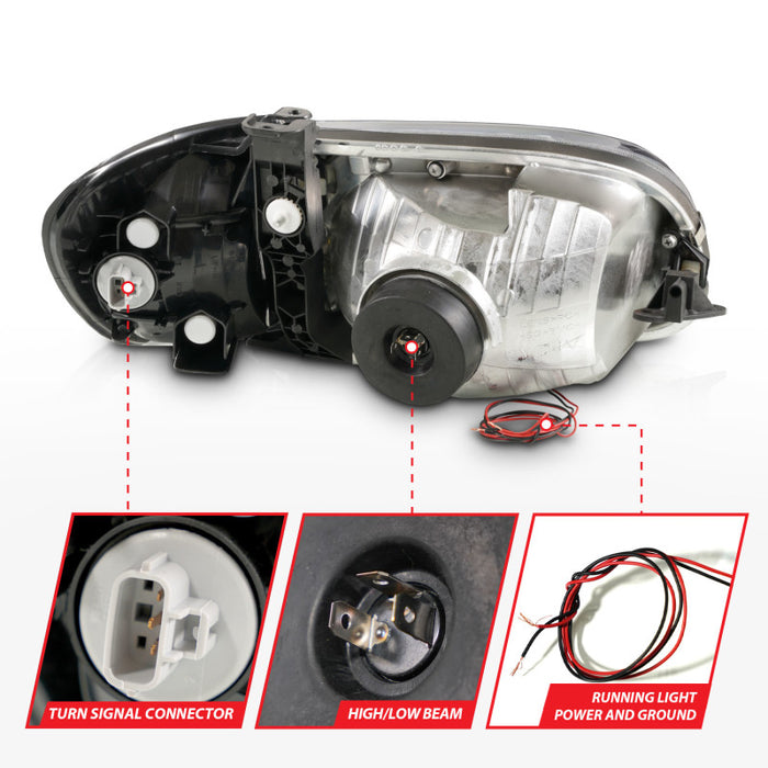 ANZO 111580 ANZ Crystal Headlights