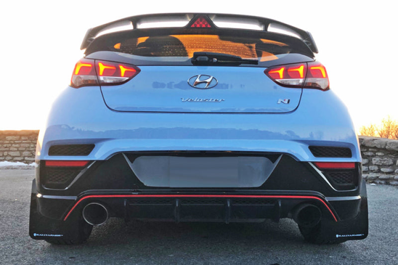 Rally Armor MF57-UR-BLK/RD 19-22 Hyundai Veloster N Black UR Mud Flap w/ Red Logo