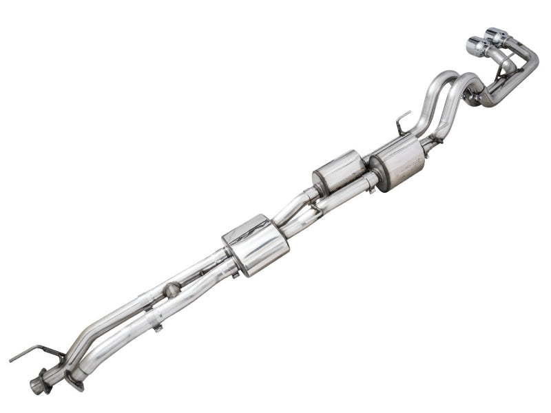 AWE Tuning 3015-32826 AWE 16-22 Toyota Tacoma 0FG Catback Exhaust w/ BashGuard - Dual Chrome Silver Tips